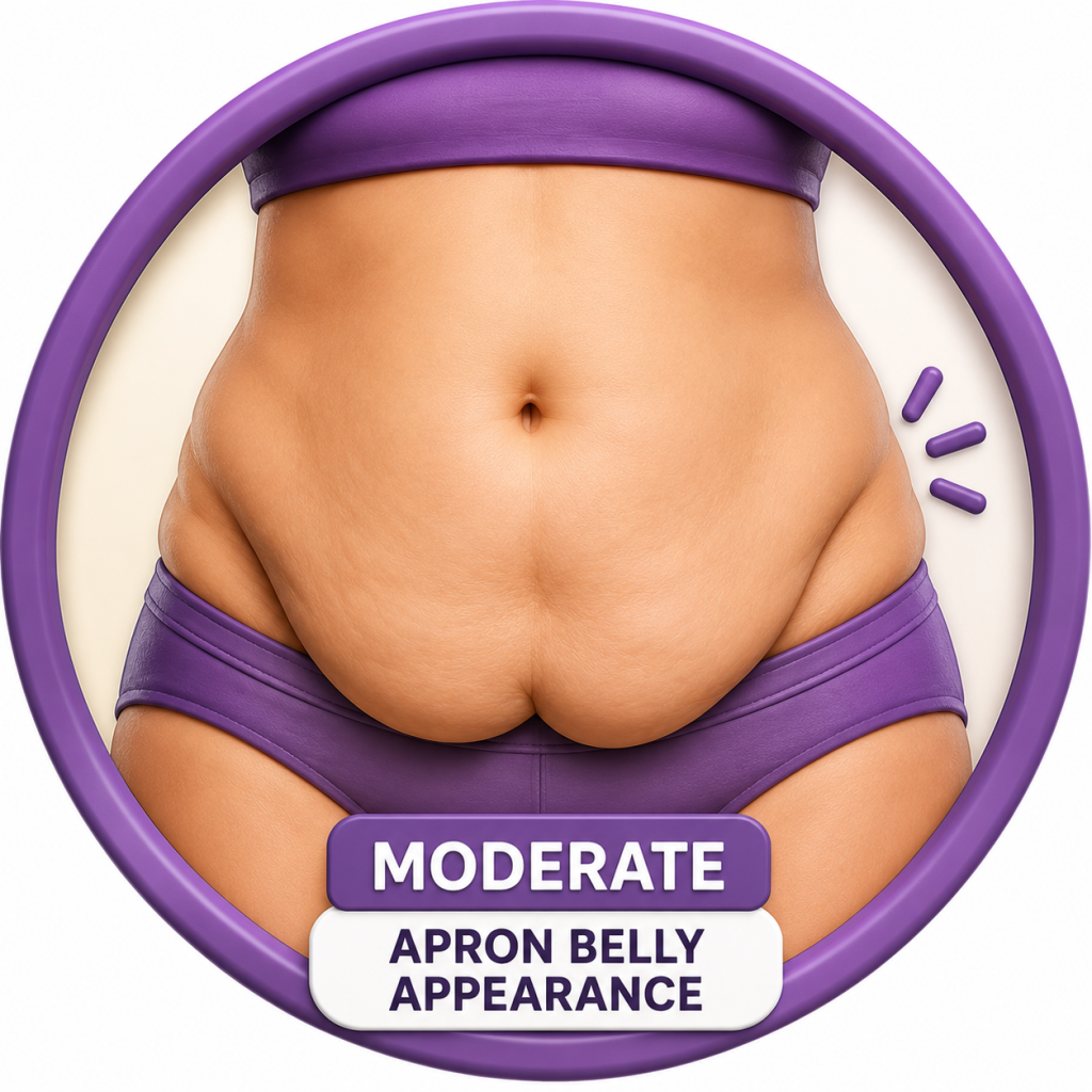 Moderate Apron Belly Appearance
